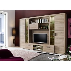 Elutoamööbli komplekt MONDEO tamm, 291x41xH197 cm LED, elutoamööbel