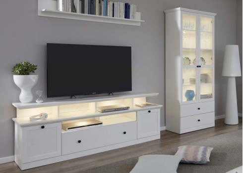 Elutoamööbli komplekt BAXTER valge, 273x41xH196 cm LED ,elutoamööbel