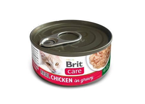 Brit Care Real Chicken in gravy konserv kassidele 80g