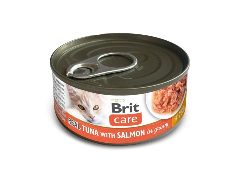 Brit Care Real Tuna with Salmon in gravy konserv kassidele 80g