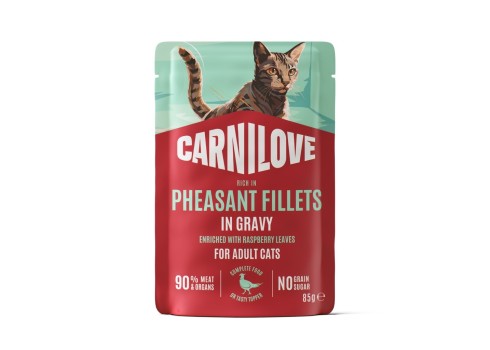 Carnilove Pheasant Gravy with Raspberry Leaves märgtoit kassidele 85g