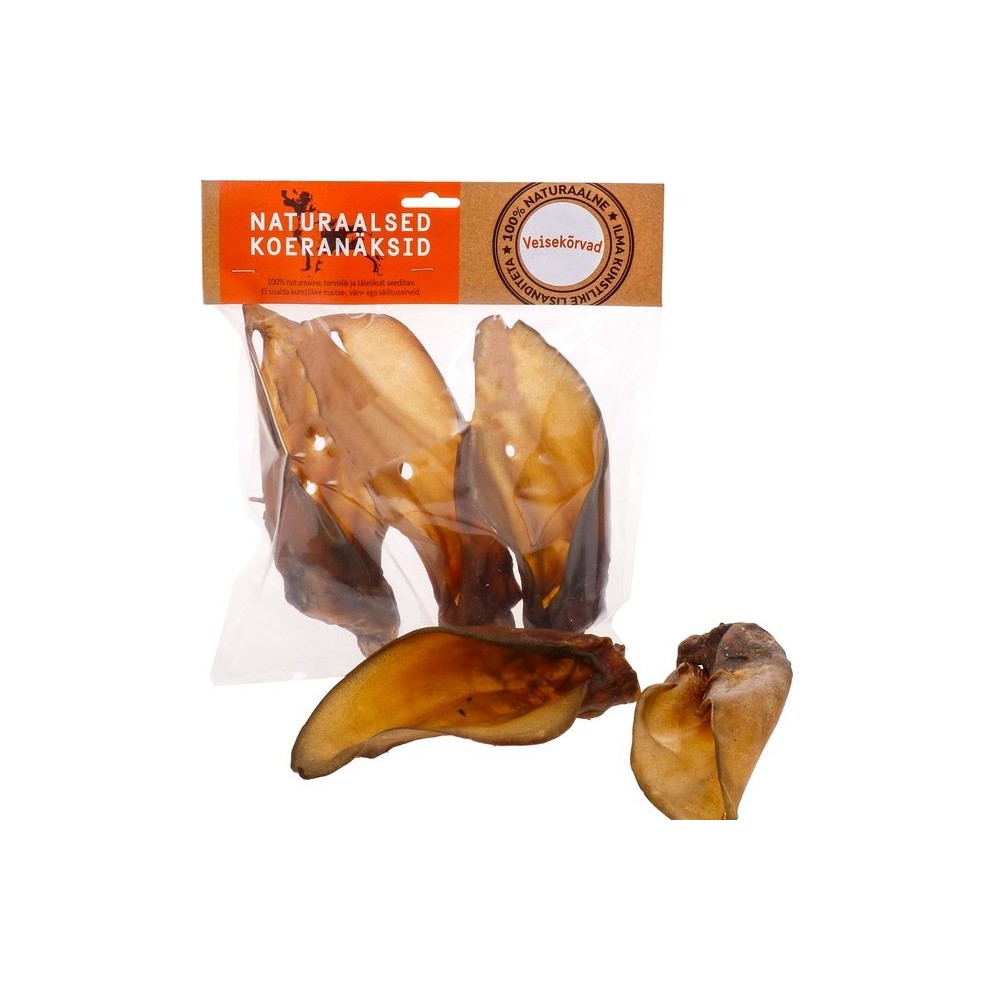 Naturaalne maius koertele, veisekõrvad lihaga, 10 tk