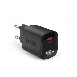 Charger SBS GaN 45W, USB-C, LCD, Black