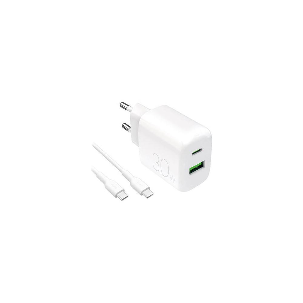 Charger Puro PRO LITE 30W USB-C-USB + Cable, White