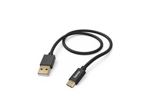 Cable Hama Fabric  USB-A-USB-C 1.5m Nylon, Black