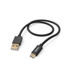 Cable Hama Fabric  USB-A-USB-C 1.5m Nylon, Black