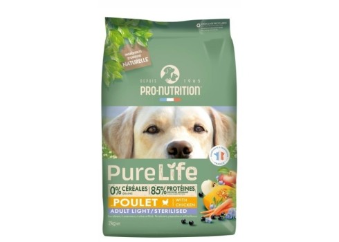 Pure Life Dog Light - Sterilized Ülekaalulistele ja steriliseeritud koertele 12kg (6x2kg)