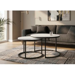 Diivanilaudade komplekt ELEGANCE valge, 2 tk, mööbel, elutoamööbel, diivanilauad