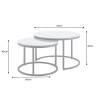 Diivanilaudade komplekt ELEGANCE valge, 2 tk, mööbel, elutoamööbel, diivanilauad
