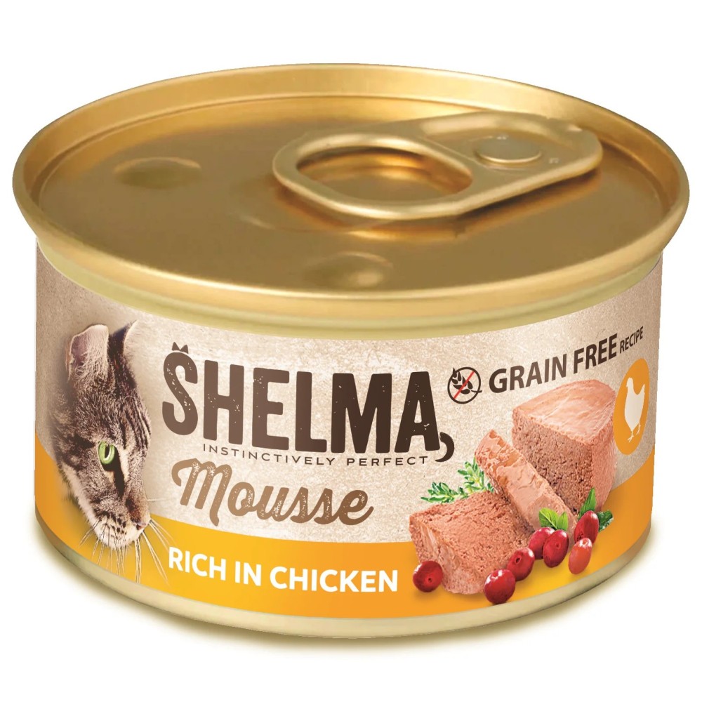 Shelma mousse konserv kassile kana, jõhvika ja tüümianiga 12x85g