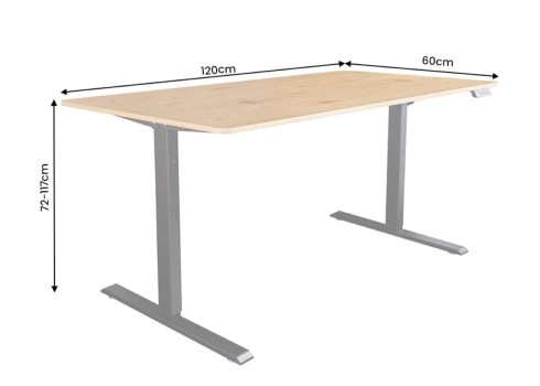 Elektriliselt reguleeritav kirjutuslaud OAK tamm / must, kirjutuslauad, mööbel, kontorimööbel