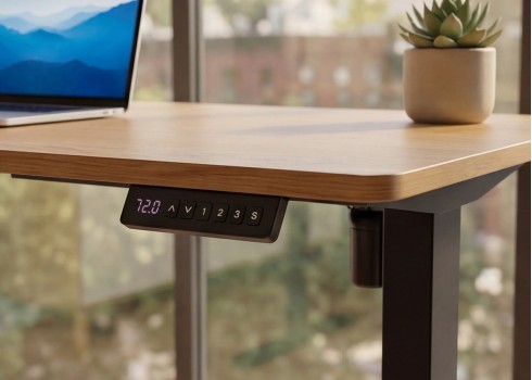 Elektriliselt reguleeritav kirjutuslaud OAK tamm / must, kirjutuslauad, mööbel, kontorimööbel
