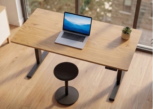 Elektriliselt reguleeritav kirjutuslaud OAK tamm / must, kirjutuslauad, mööbel, kontorimööbel