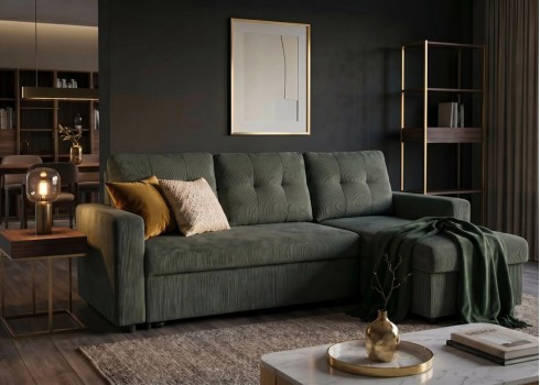 Nurgadiivanvoodi APARTMENT roheline, mööbel, elutoamööbel, diivanvoodid, diivan