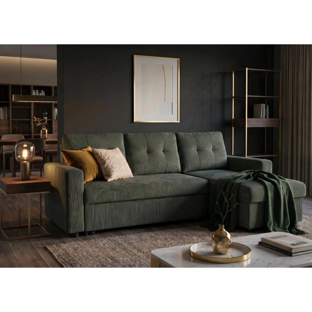 Nurgadiivanvoodi APARTMENT roheline, mööbel, elutoamööbel, diivanvoodid, diivan