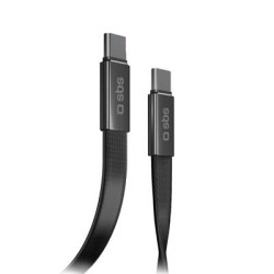 Kaabel SBS USB-C-USB-C, 60W, 1m, Flat Connector, Black