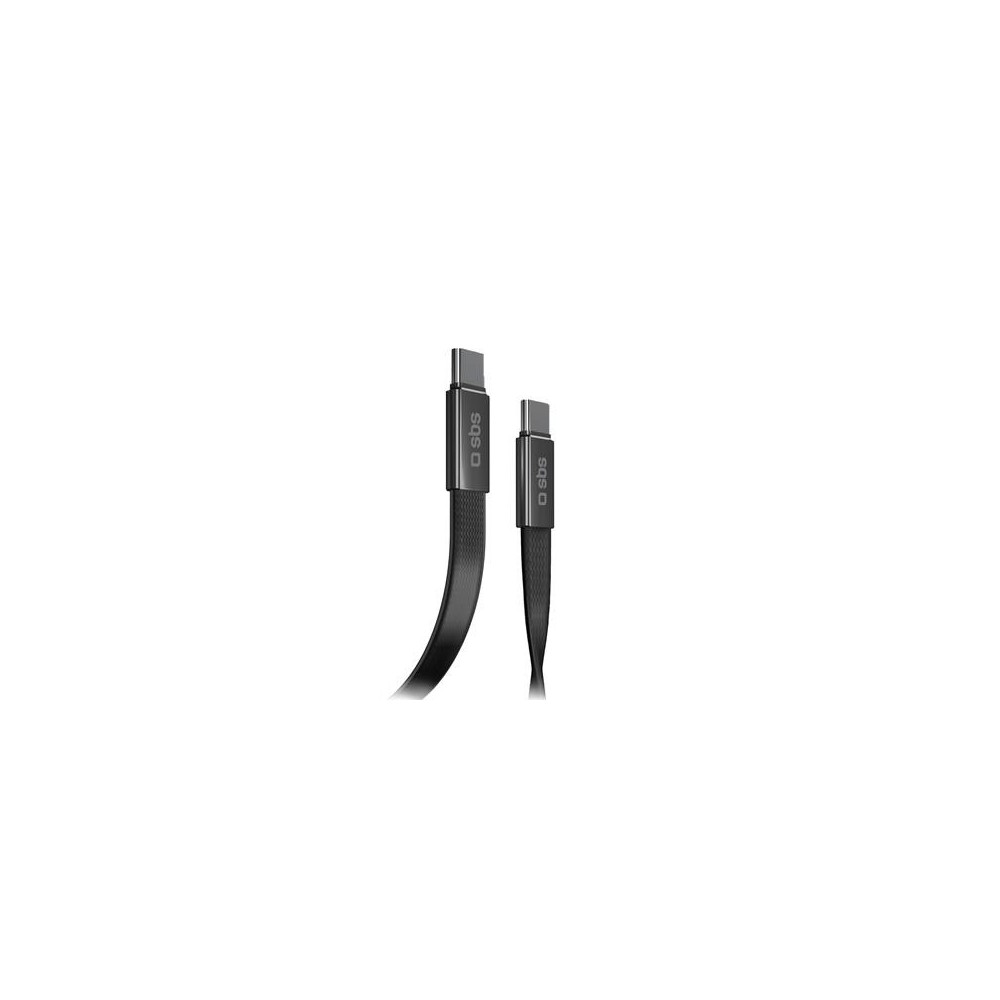 Kaabel SBS USB-C-USB-C, 60W, 1m, Flat Connector, Black