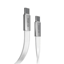 Kaabel SBS USB-C-USB-C, 60W, 1m, Flat Connector, White