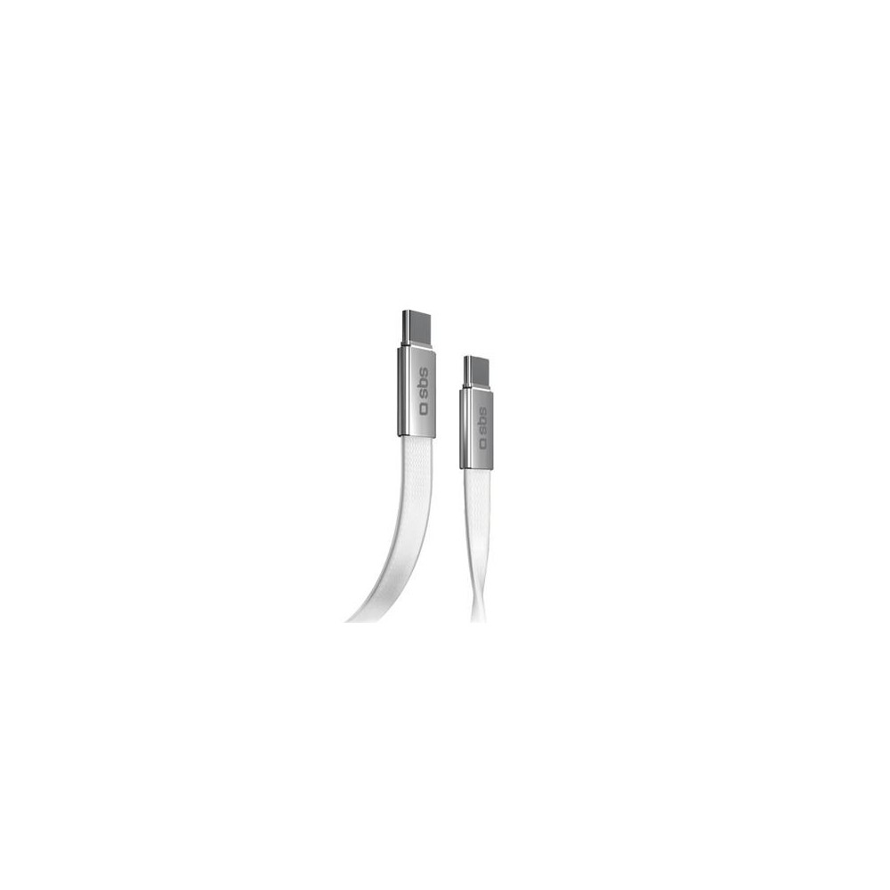 Kaabel SBS USB-C-USB-C, 60W, 1m, Flat Connector, White
