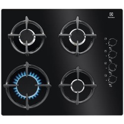 Int.gaasiplaat, Electrolux, 60cm, must klaas