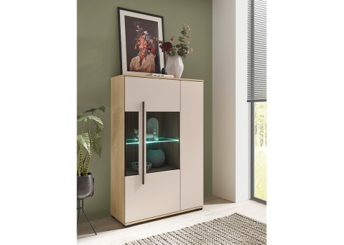 Vitriinkapp CANTARA beež / tamm, mööbel, elutoamööbel, vitriinkapid