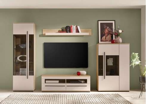 Tv-alus CANTARA beež / tamm,  mööbel, elutoamööbel, tv-alused