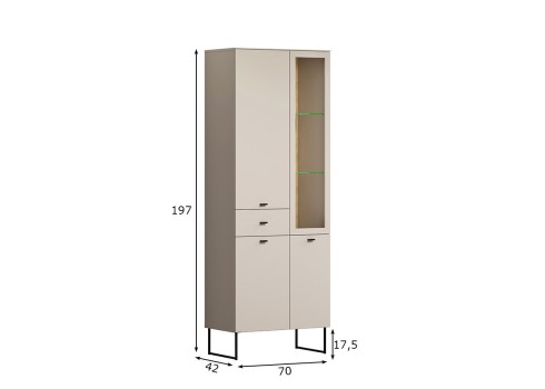 Kapp-riiul BELLUGI beež, mööbel, elutoamööbel, kapp, riiul, kapid