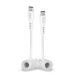 Cable SBS Coiled USB-C-USB-C 17-100cm White
