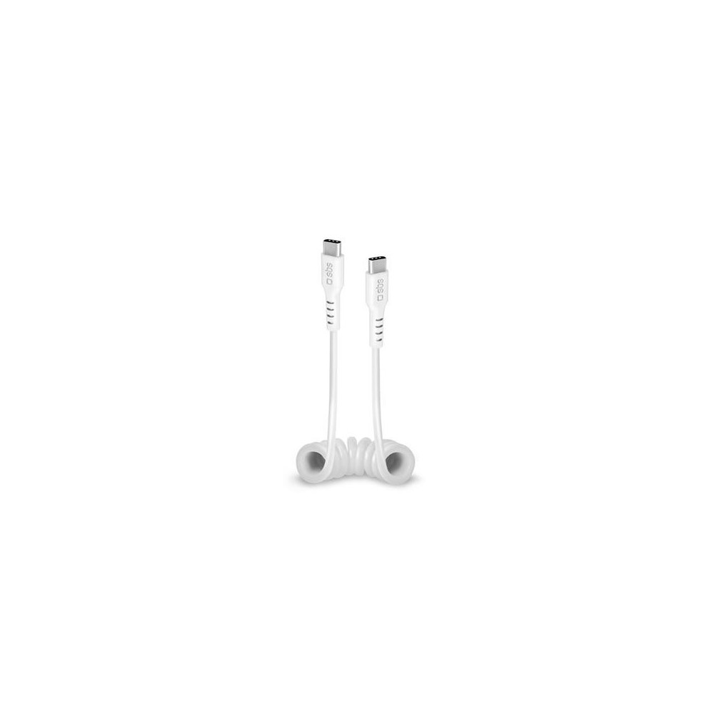 Cable SBS Coiled USB-C-USB-C 17-100cm White