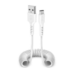 Cable SBS Coiled USB-USB-C 17-100cm White