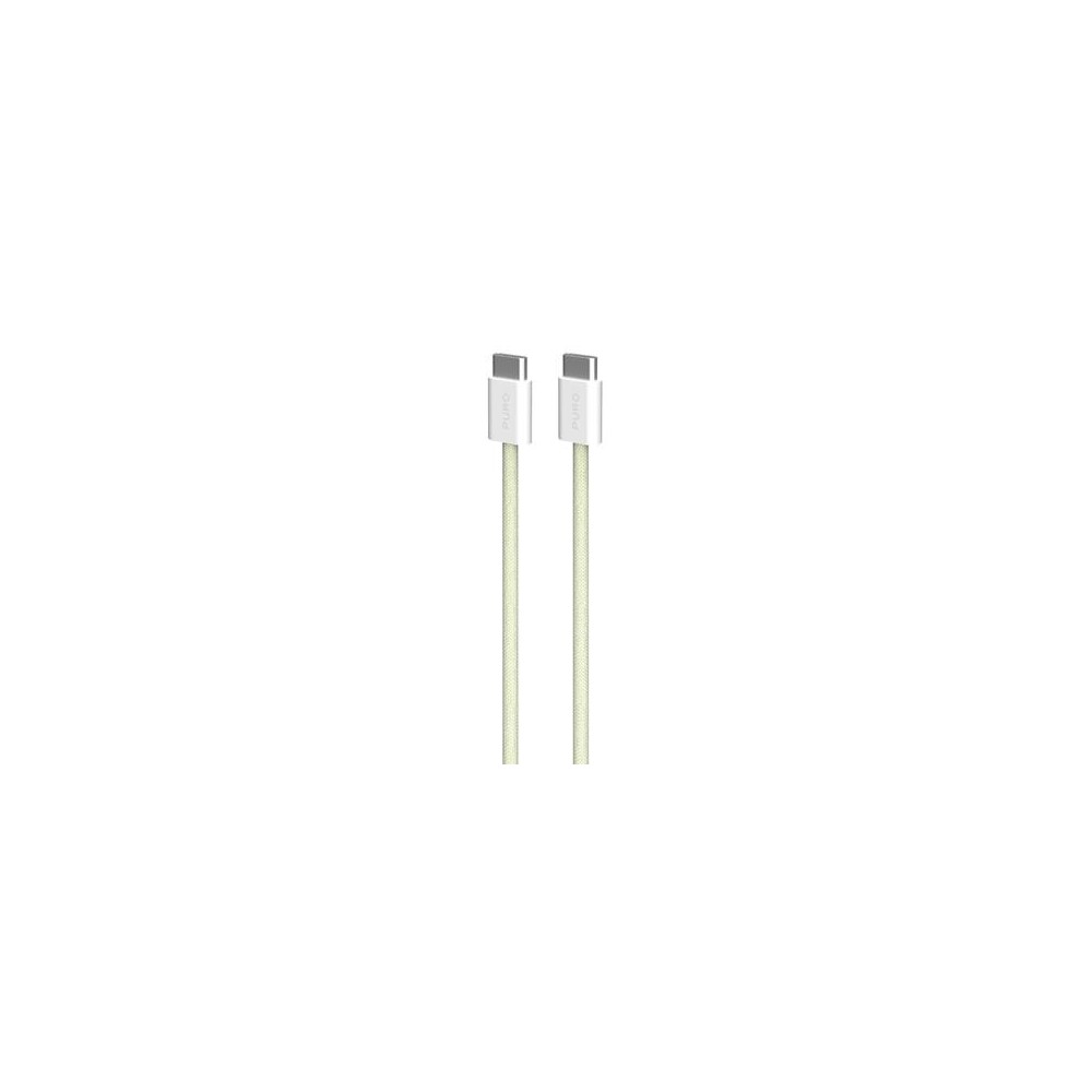 Kaabel Puro Braided USB-C-USB-C 60W, 1.5m, Yellow