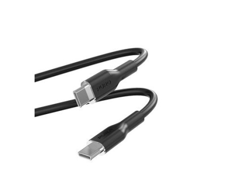 Kaabel Puro Soft USB-C-USB-C 1,5 m, must