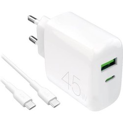 Charger Puro PRO LITE 45W USB-C-USB + Cable, White