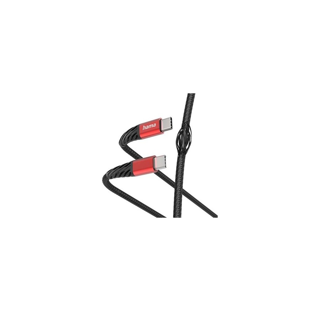 Cable Hama Extreme USB-C-USB-C 60W 1.5m, Black-Red