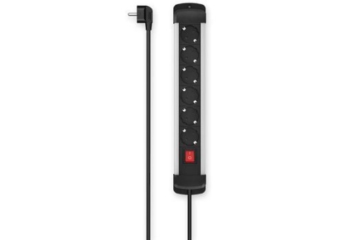 Pikendusjuhe Hama 6-Way, Switch, Wall Mounting, 1.5 m, alu