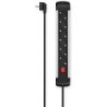 Pikendusjuhe Hama 6-Way, Switch, Wall Mounting, 1.5 m, alu