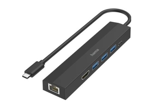 Adap. Hama USB-C pistik - 3xUSB-A-USB-C-HDMI-LAN