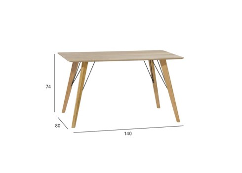 Söögilaud HELENA 140x80xH74cm, tamm