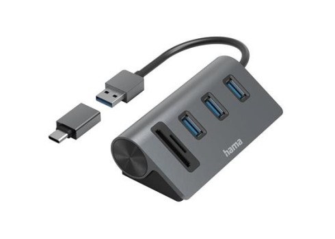 USB jagaja Hama 5 pesa 3xUSB-A + SD + MicroSD