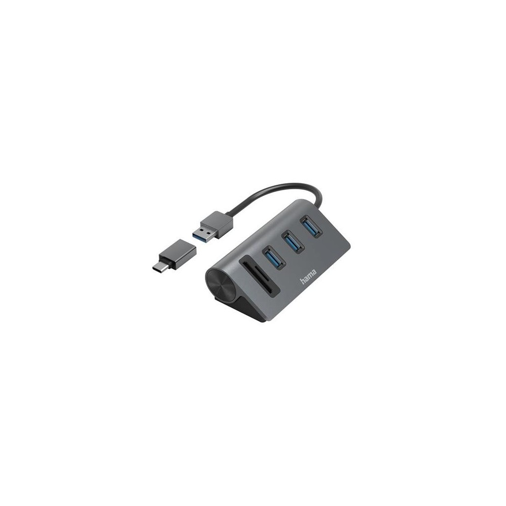 USB jagaja Hama 5 pesa 3xUSB-A + SD + MicroSD