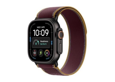Apple Watch Ultra 4 5G 49mm Black Ti, Burgundy Trail Loop - M-L