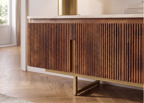 Tv-alus GATSBY pruun / kuldne,  mööbel, elutoamööbel, tv-alused