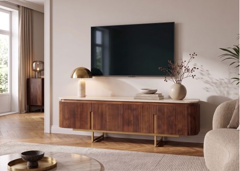 Tv-alus GATSBY pruun / kuldne,  mööbel, elutoamööbel, tv-alused
