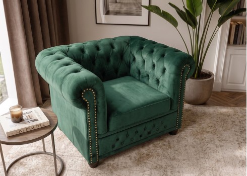 Tugitool CHESTERFIELD roheline, mööbel, elutoamööbel, tugitoolid