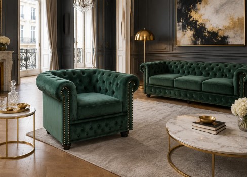 Tugitool CHESTERFIELD roheline, mööbel, elutoamööbel, tugitoolid
