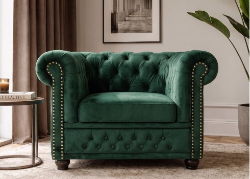 Tugitool CHESTERFIELD roheline, mööbel, elutoamööbel, tugitoolid