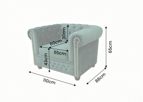 Tugitool CHESTERFIELD roheline, mööbel, elutoamööbel, tugitoolid