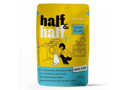 Half&Half Adult lõhe želees kassi märgtoit 22x100g