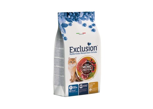 Exclusion Mediterraneo sterilized cat beef kassitoit 12kg