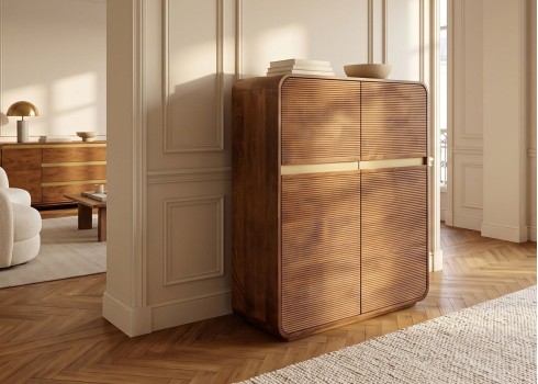 Kapp MONZA pruun / kuldne, 100x38xH120 cm